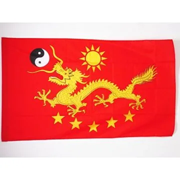 DRAPEAU CHINE IMPÍ?RIALE NOUVEAU 90x60cm - DRAPEAU CHINOIS AVEC DRAGON 60 x 90 cm Fourreau pour hampe