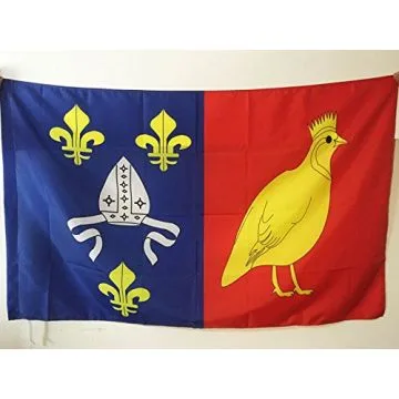 DRAPEAU CHARENTE MARITIME 90x60cm - DRAPEAU DÍ?PARTEMENT CHARENTAIS 60 x 90 cm Fourreau pour hampe