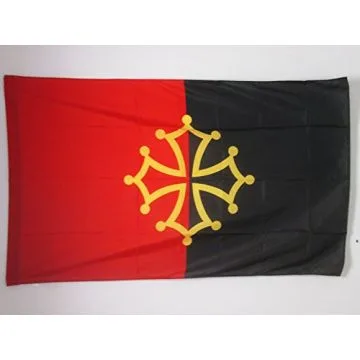 DRAPEAU OCCITANIE TOLOSA 90x60cm - DRAPEAU OCCITAN 60 x 90 cm Fourreau pour hampe