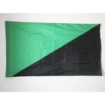 DRAPEAU ANARCHO-PRIMITIVISME 90x60cm - DRAPEAU ANARCHISME VERT EN ANARCHIE 60 x 90 cm Fourreau pour hampe