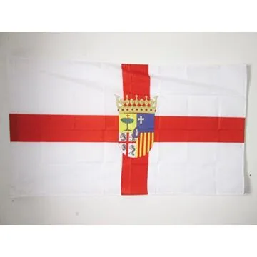 DRAPEAU PROVINCE DE SARAGOSSE 90x60cm - DRAPEAU ZARAGOZA EN ARAGON 60 x 90 cm Fourreau pour hampe