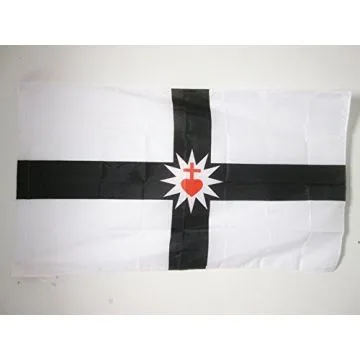 DRAPEAU VENDÍ?E MILITAIRE 90x60cm - DRAPEAU VENDÍ?EN CATHOLIQUE 60 x 90 cm Fourreau pour hampe