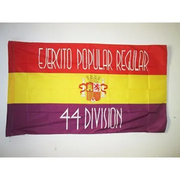 DRAPEAU 44E DIVISION DE L\'ARMÍ?E POPULAIRE DE LA RÍ?PUBLIQUE ESPAGNOLE 90x60cm - DRAPEAU RÍ?PUBLICAIN GUERRE D\'ESPAGNE 60 x 90 cm Fourreau pour hampe