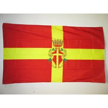 DRAPEAU MESSINE AVEC ARMES 90x60cm - DRAPEAU MESSINA EN SICILE 60 x 90 cm Fourreau pour hampe