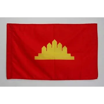 Drapeau République populaire du Kampuchéa 90x60cm - Drapeau du Cambodge 60 x 90 cm Fourreau pour hampe