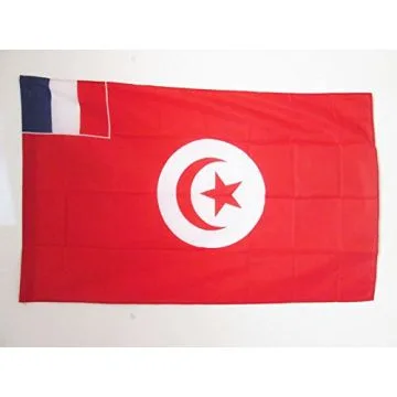 DRAPEAU PROTECTORAT FRANÍ?AIS DE TUNISIE 1881-1956 90x60cm - DRAPEAU DE LA TUNISIE FRANÍ?AISE 60 x 90 cm Fourreau pour hampe