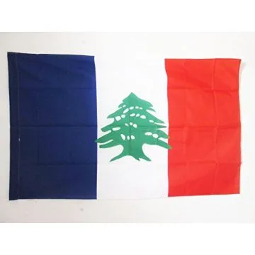 DRAPEAU GRAND LIBAN 1920-1943 90x60cm - DRAPEAU DU LIBAN FRANÍ?AIS 60 x 90 cm Fourreau pour hampe