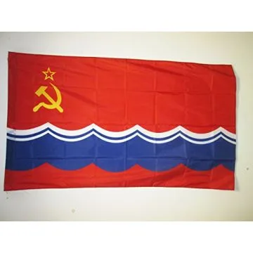 DRAPEAU RÍ?PUBLIQUE SOCIALISTE SOVIÍ?TIQUE D\'ESTONIE 1940-1990 90x60cm - DRAPEAU DE LA RSSE D\'URSS 60 x 90 cm Fourreau pour hampe