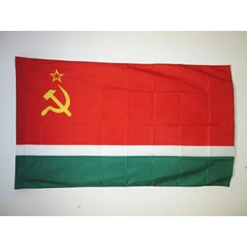 DRAPEAU RÍ?PUBLIQUE SOCIALISTE SOVIÍ?TIQUE DE LITUANIE 1940-1990 90x60cm - DRAPEAU DE LA RSSL D\'URSS 60 x 90 cm Fourreau pour hampe