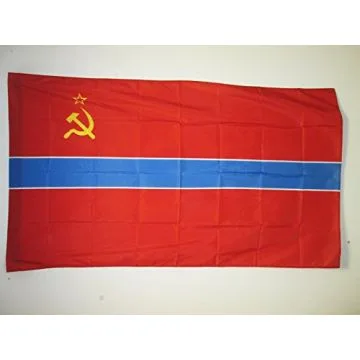 DRAPEAU RÍ?PUBLIQUE SOCIALISTE SOVIÍ?TIQUE D\'OUZBÍ?KISTAN 1924-1990 90x60cm - DRAPEAU DE LA RSSO D\'URSS 60 x 90 cm Fourreau pour hampe