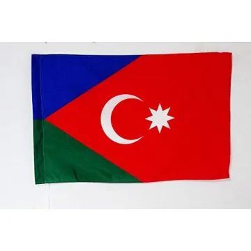Drapeau Azéris 90x60cm - Drapeau des Azerbaïdjanis 60 x 90 cm Fourreau pour hampe