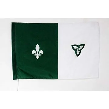Drapeau Franco-Ontariens 90x60cm - Drapeau des français d\'Ontario 60 x 90 cm Fourreau pour hampe