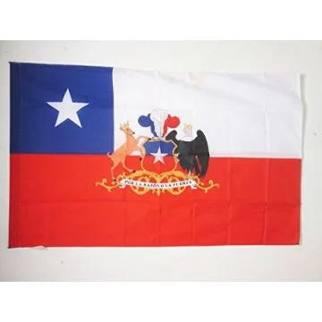 DRAPEAU CHILI AVEC ARMES 90x60cm - DRAPEAU CHILIEN 60 x 90 cm Fourreau pour hampe
