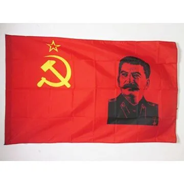 DRAPEAU URSS AVEC STALINE 90x60cm - DRAPEAU COMMUNISTE STALINIEN 60 x 90 cm Fourreau pour hampe