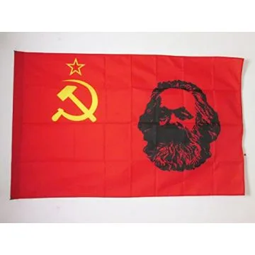 DRAPEAU URSS AVEC MARX 90x60cm - DRAPEAU DU MARXISME - MARXISTE 60 x 90 cm Fourreau pour hampe