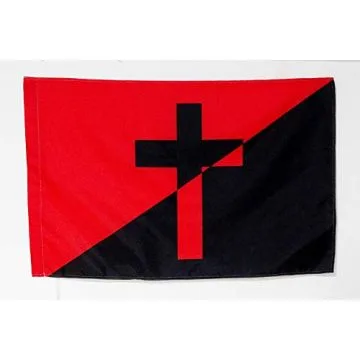 Drapeau Anarchiste chrétien 90x60cm - Drapeau Anarchisme chrétien 60 x 90 cm Fourreau pour hampe