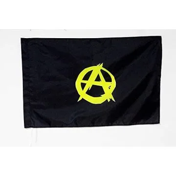 DRAPEAU ANARCHISTE Í?TOILE JAUNE 90x60cm - DRAPEAU ANARCHISME 60 x 90 cm Fourreau pour hampe