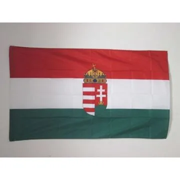 DRAPEAU HONGRIE AVEC ARMES 90x60cm - DRAPEAU HONGROIS 60 x 90 cm Fourreau pour hampe