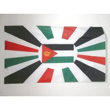 DRAPEAU ETENDARD ROYAL DE JORDANIE 90x60cm - DRAPEAU ROYAUME JORDANIEN 60 x 90 cm Fourreau pour hampe