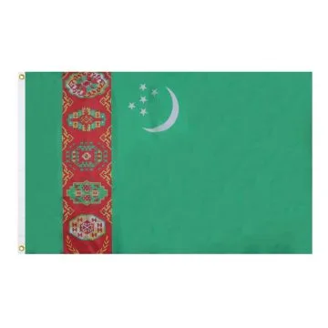 DRAPEAU TURKMÉNISTAN 90x60cm - DRAPEAU TURKMÈNE 60 x 90 cm - DRAPEAUX