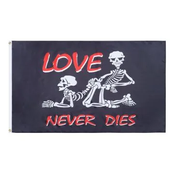 Drapeau Pirate L\'amour dure toujours 90x60cm - Drapeau Love Never Dies 60 x 90 cm - Drapeaux