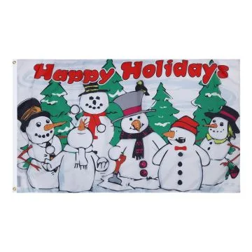 Happy Christmas Holidays Flag 2' x 3' 100D polyester grommets