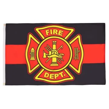 American Firefighters Flag 2' x 3' 100D polyester grommets