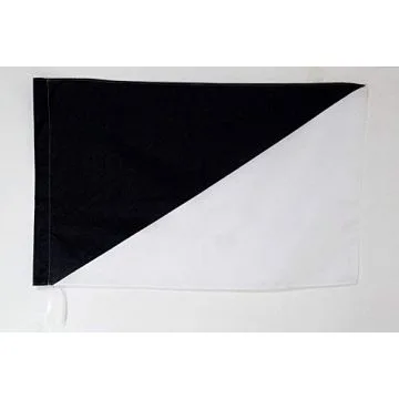 Drapeau course automobile noir et blanc 90x60cm - Drapeau de commissaire 60 x 90 cm Fourreau pour hampe