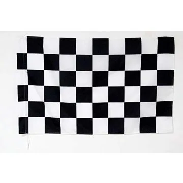 Drapeau course automobile à damier noir et blanc 90x60cm - Drapeau de commissaire 60 x 90 cm Fourreau pour hampe