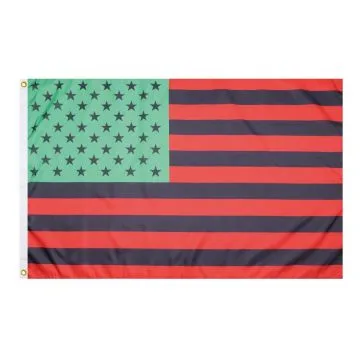 United States African American Flag 2' x 3' 100D polyester grommets