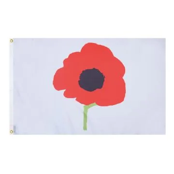 WWI Poppy Flag 2' x 3' 100D polyester grommets