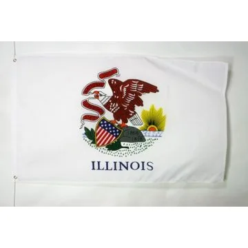 DRAPEAU ILLINOIS 90x60cm - DRAPEAU ETAT AMÉRICAIN - USA - ETATS-UNIS 60 x 90 cm - DRAPEAUX