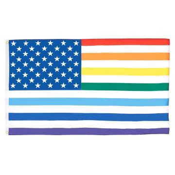 United States Rainbow Old Glory Flag 2' x 3' 100D polyester grommets