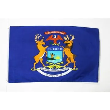 DRAPEAU MICHIGAN 90x60cm - DRAPEAU ETAT AMÉRICAIN - USA - ETATS-UNIS 60 x 90 cm - DRAPEAUX