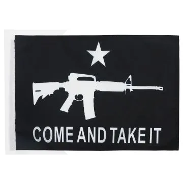 Come and Take It Black Rifle Flag 2' x 3' 100D polyester grommets