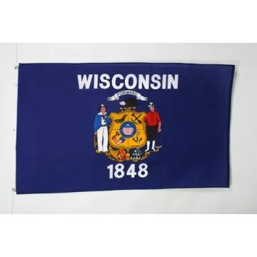 DRAPEAU WISCONSIN 90x60cm - DRAPEAU ETAT AMÉRICAIN - USA - ETATS-UNIS 60 x 90 cm - DRAPEAUX