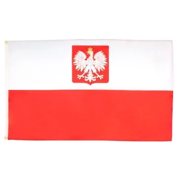 DRAPEAU POLOGNE AVEC AIGLE 90x60cm - DRAPEAU POLONAIS 60 x 90 cm - DRAPEAUX