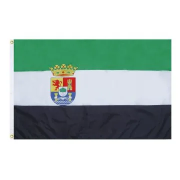 Bandera de Extremadura 90 x 60 cm poliéster 100D ojales metálicos