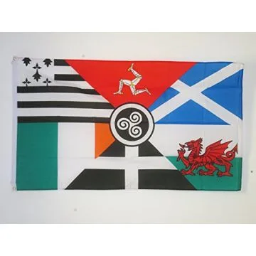 DRAPEAU CELTIQUE MULTI 90x60cm - DRAPEAU CELTE - PAYS CELTES 60 x 90 cm - DRAPEAUX