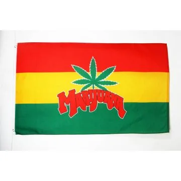 Drapeau Marijuana 90x60cm - Drapeau rasta 60 x 90 cm - Drapeaux