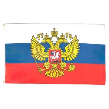 DRAPEAU RUSSIE AVEC AIGLE 90x60cm - DRAPEAU RUSSE 60 x 90 cm - DRAPEAUX