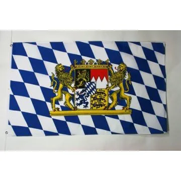 DRAPEAU BAVIÍ?RE AVEC LION 90x60cm - DRAPEAU BAVAROIS - ALLEMAGNE 60 x 90 cm - DRAPEAUX