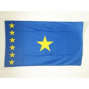 DRAPEAU RÉPUBLIQUE DU CONGO-LÉOPOLDVILLE  90x60cm - DRAPEAU CONGOLAIS 60 x 90 cm - DRAPEAUX