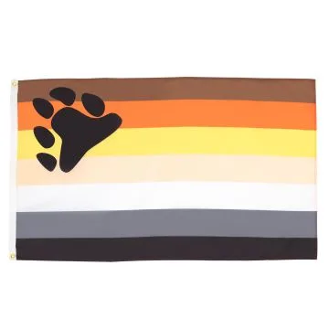 Bear Rainbow Pride Flag 2' x 3' 100D polyester grommets