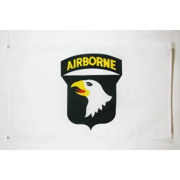 USA Airborne White with Eagle Flag 2' x 3' 100D polyester grommets