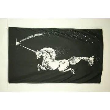 Black Unicorn Flag 2' x 3' 100D polyester grommets