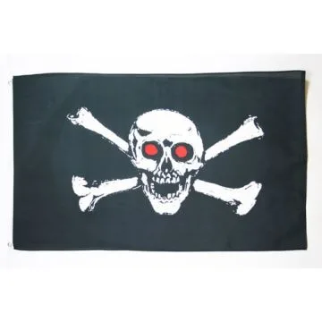 DRAPEAU PIRATE YEUX ROUGES 90x60cm - DRAPEAU CORSAIRE 60 x 90 cm - DRAPEAUX