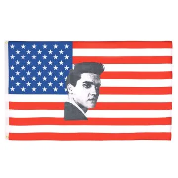 DRAPEAU USA ELVIS PRESLEY 90x60cm - DRAPEAU AMÉRICAIN - ETATS-UNIS 60 x 90 cm - DRAPEAUX