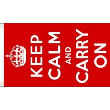 Keep Calm and Carry On Flag 2' x 3' 100D polyester grommets
