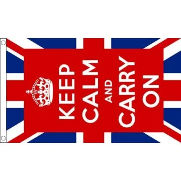 Keep Calm and Carry On Flag 2' x 3' 100D polyester grommets